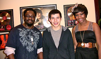 David Archuleta with songwriters Dapo Torimiro and Priscilla