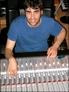 pix of songwriter Matt Squire in studio