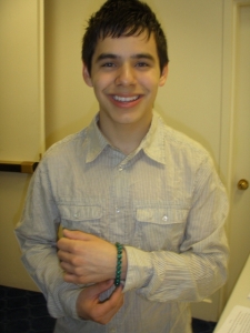 David Archuleta wearing the Green Bracelet