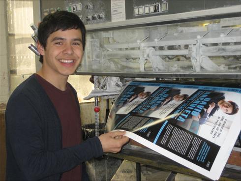 David Archuleta with first print of book cover, April 2010