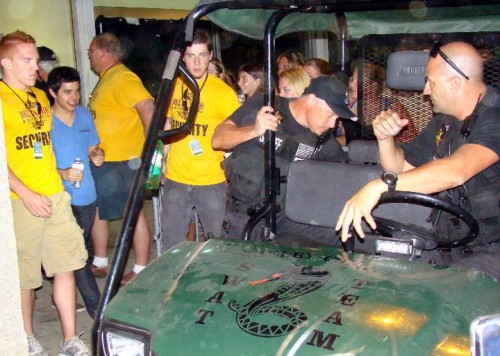 David Archuleta, security at Delta Fair and Music Festival, Memphis. 12 Sept 2010. Photo: Becca