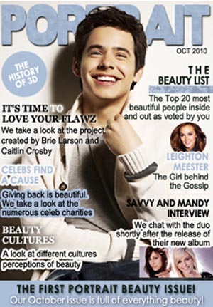 David Archuleta on the cover of Portrait Magazine, October 2010