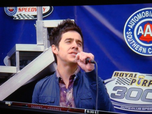 David Archuleta sings National Anthem at Nascar in California