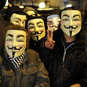 Anonymous Hackers in face masks